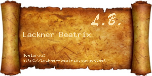 Lackner Beatrix névjegykártya