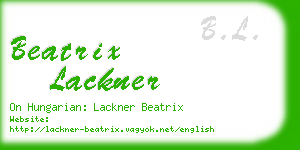 beatrix lackner business card